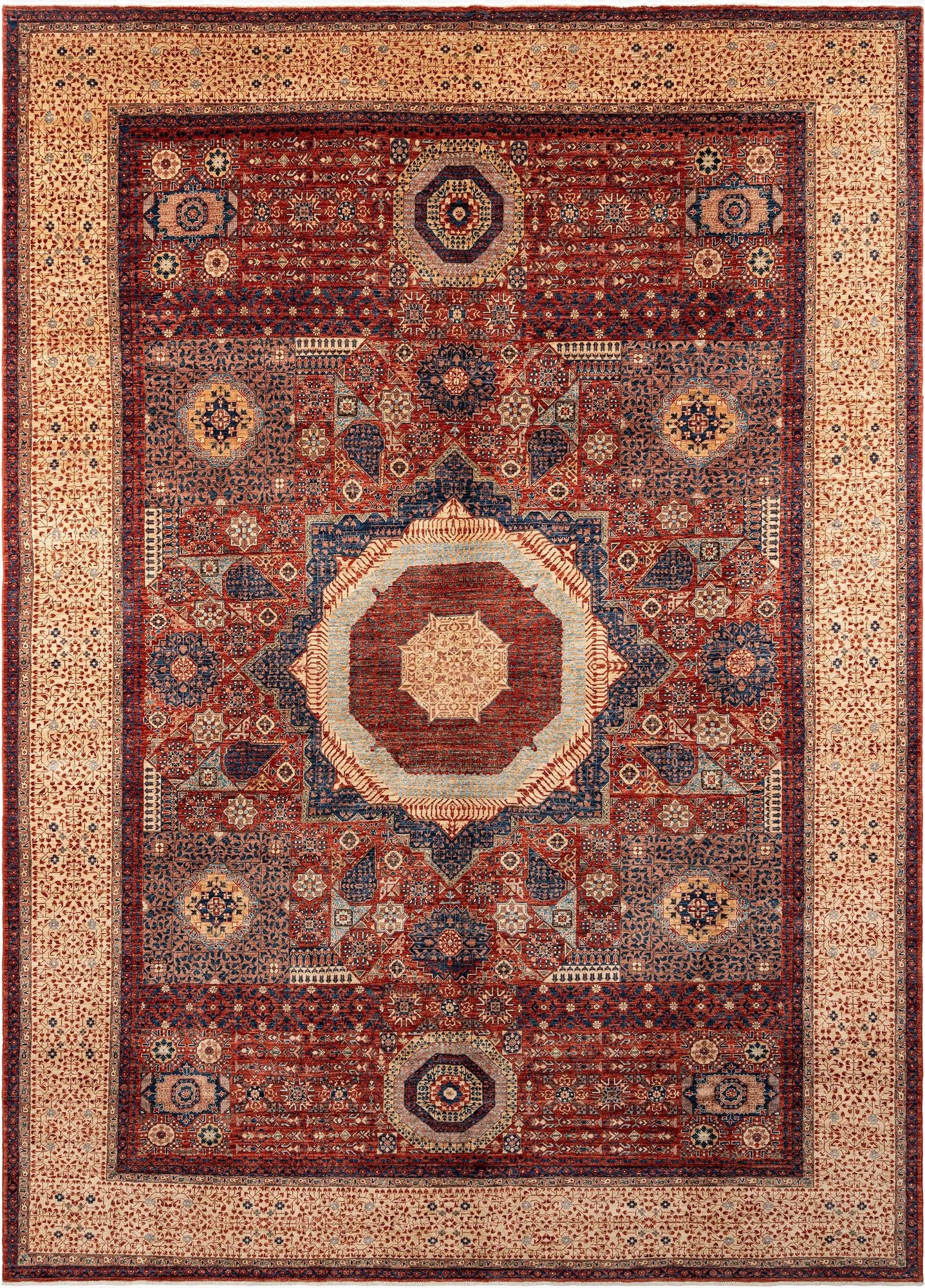 9' 9 x 13' 9  Hand Knotted Mamluk Rug