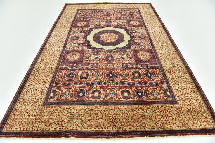 Detail image of 6' x 9' Hand Knotted Mamluk Ziegler Rug