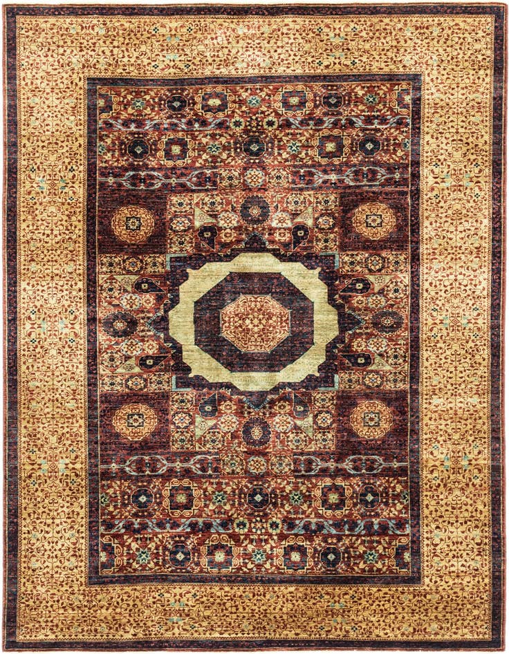 Detail image of 6' x 9' Hand Knotted Mamluk Ziegler Rug