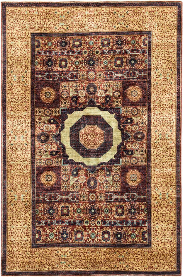 Detail image of 6' x 9' Hand Knotted Mamluk Ziegler Rug