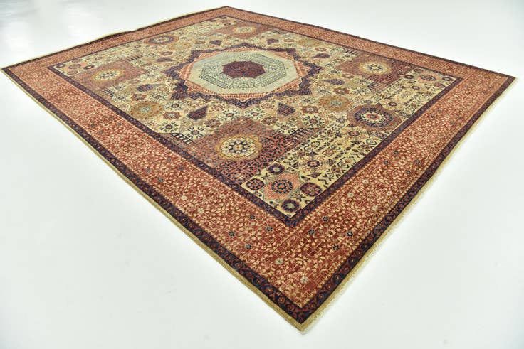 Detail image of 8' x 9' 11 Hand Knotted Mamluk Ziegler Rug