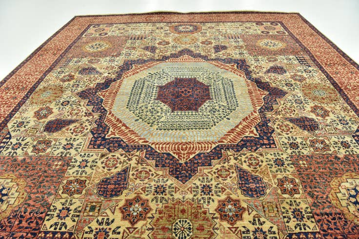 Detail image of 8' x 9' 11 Hand Knotted Mamluk Ziegler Rug