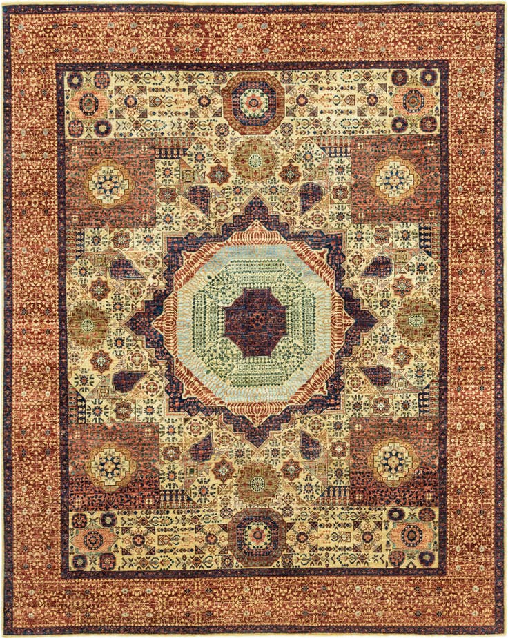 Detail image of 8' x 9' 11 Hand Knotted Mamluk Ziegler Rug