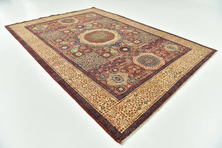 Detail image of 6' 2 x 8' 8 Hand Knotted Mamluk Ziegler Rug