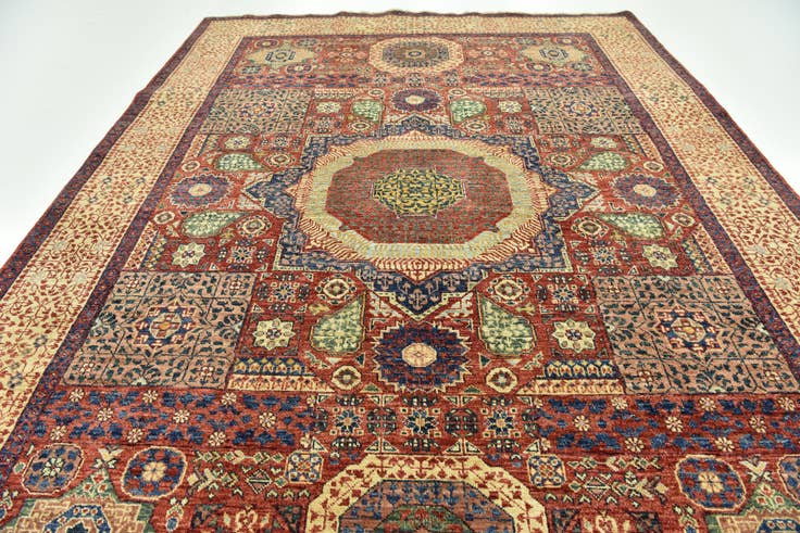 Detail image of 6' 2 x 8' 8 Hand Knotted Mamluk Ziegler Rug