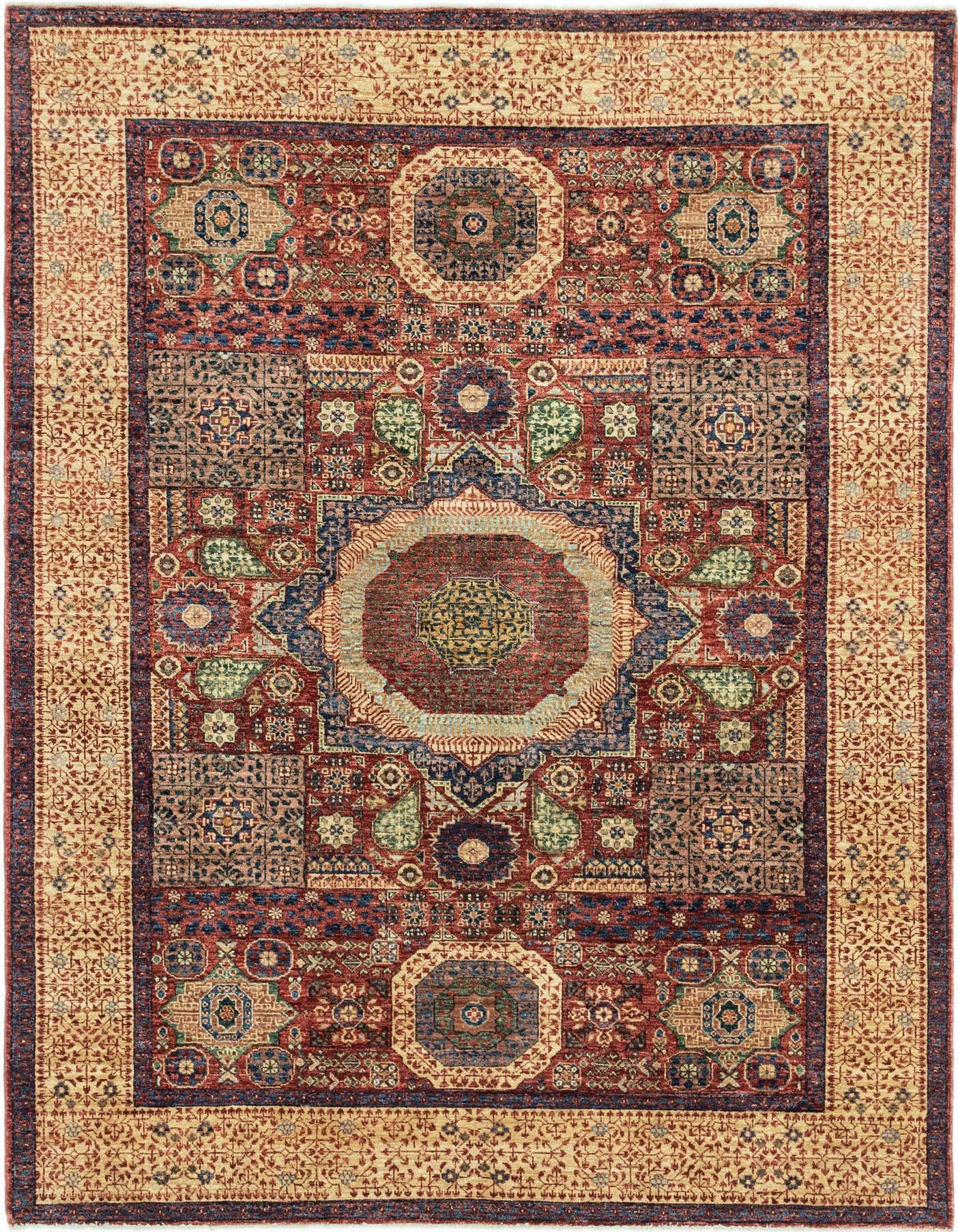 6' 2 x 8' 8 Hand Knotted Mamluk Ziegler Rug