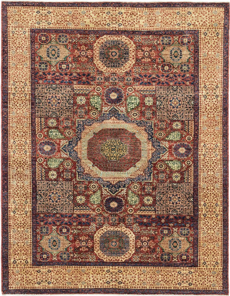 Detail image of 6' 2 x 8' 8 Hand Knotted Mamluk Ziegler Rug
