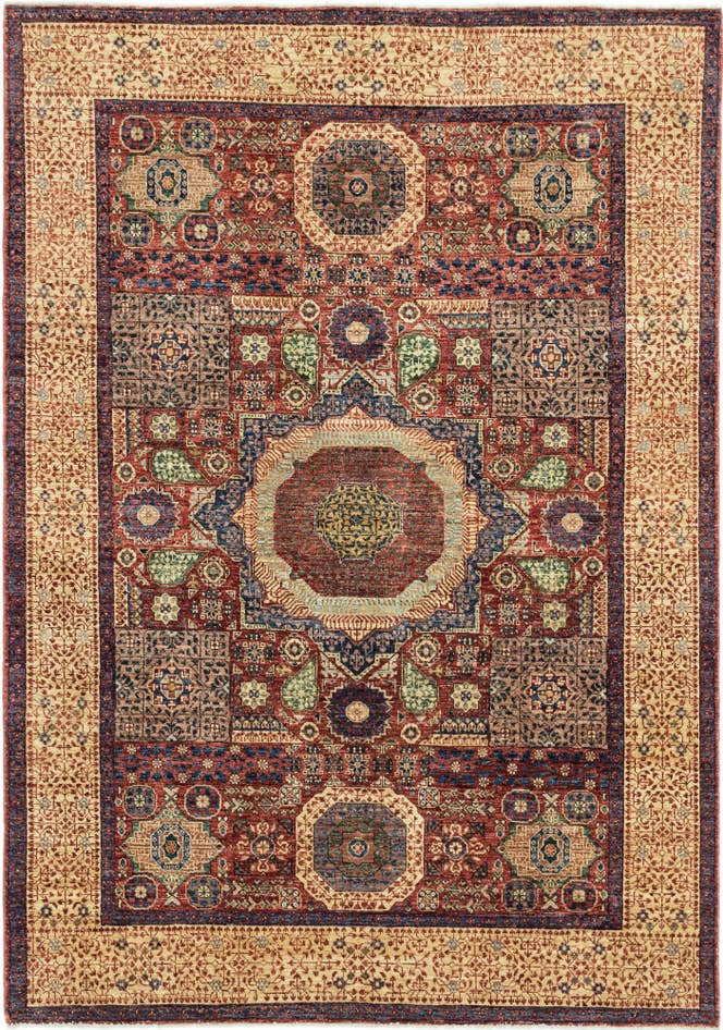 Detail image of 6' 2 x 8' 8 Hand Knotted Mamluk Ziegler Rug