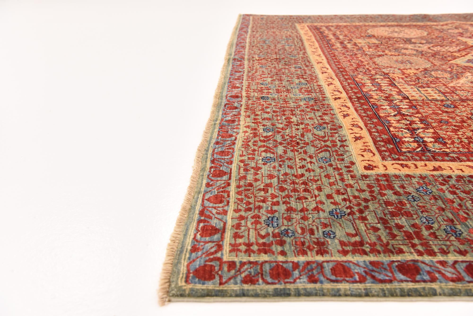 250cm x 295cm anudado a mano Mamluk Ziegler Alfombra