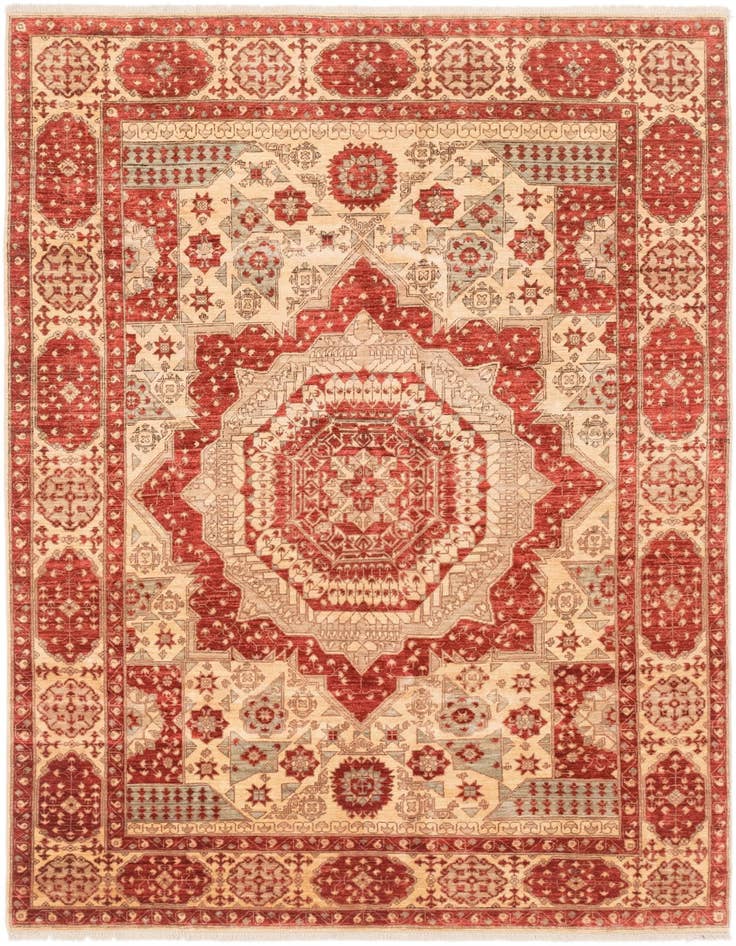 Detail image of 6' x 8' 10 Hand Knotted Mamluk Ziegler Oriental Rug