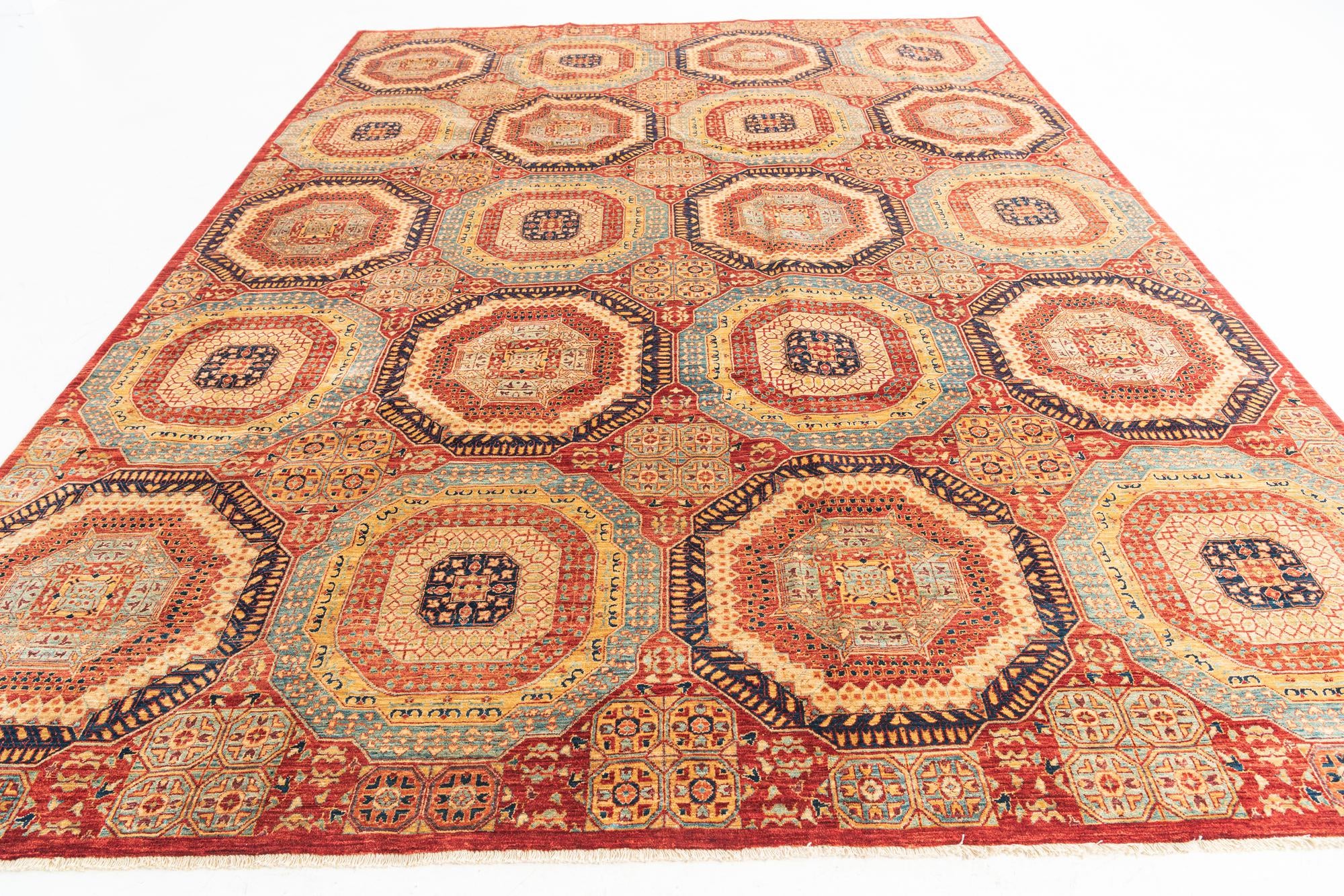 9' x 12' 3 Hand Knotted Mamluk Ziegler Rug