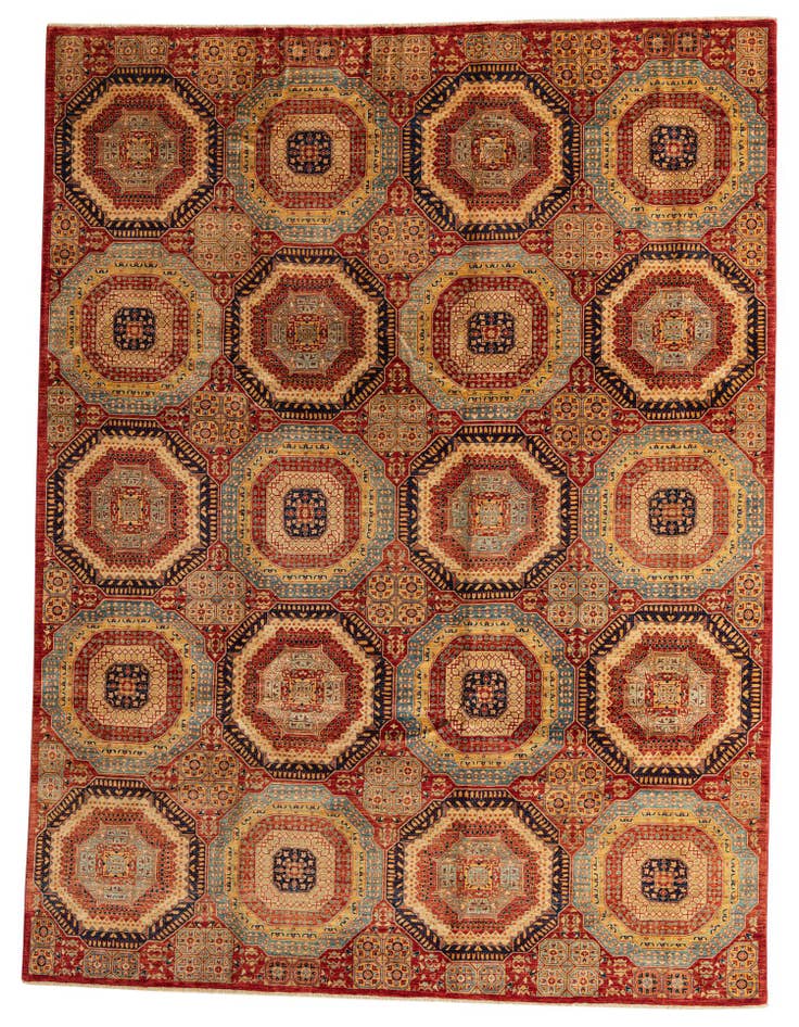 Detail image of 9' x 12' 3 Hand Knotted Mamluk Ziegler Rug