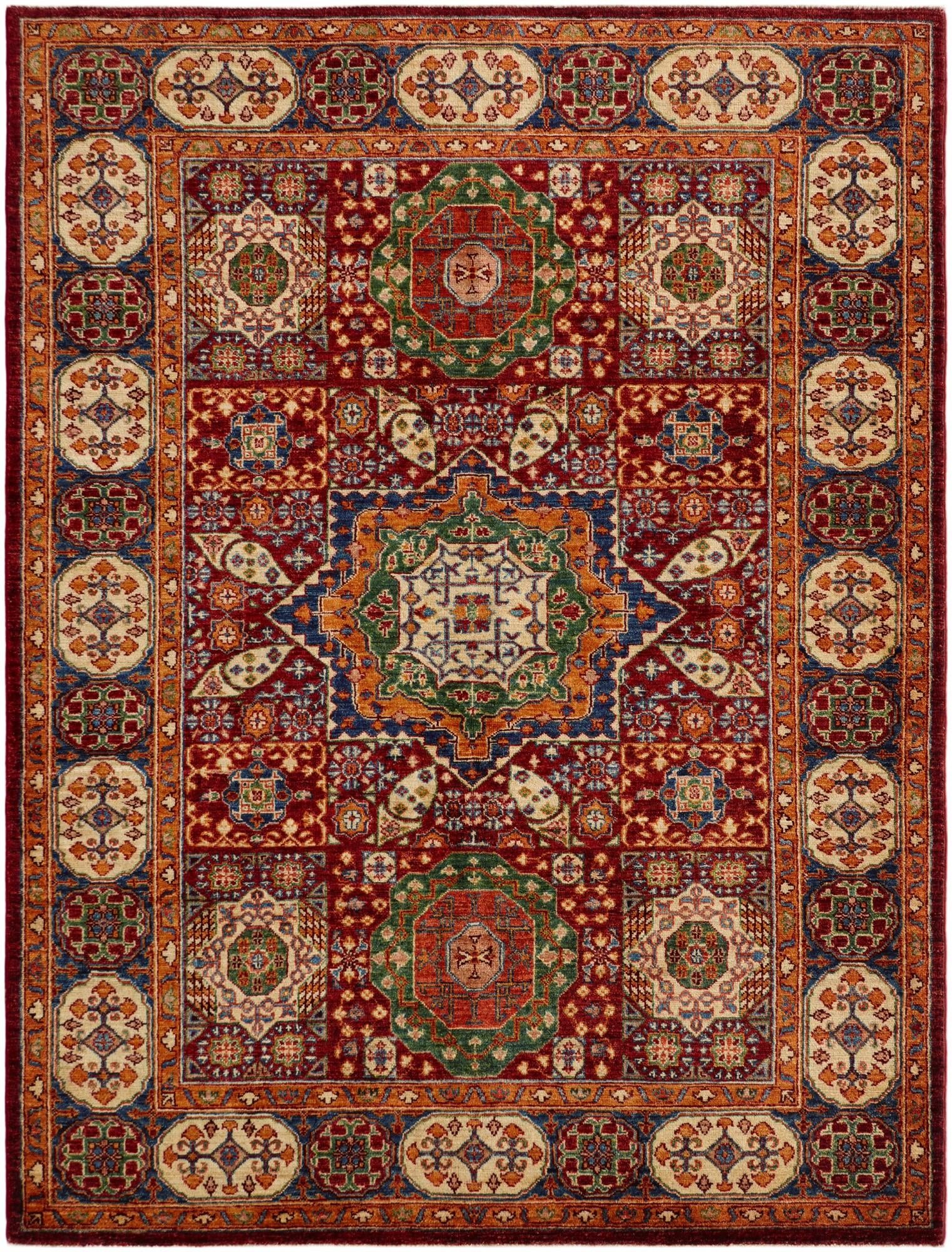 5' 2 x 6' 9 Hand Knotted Mamluk Ziegler Rug