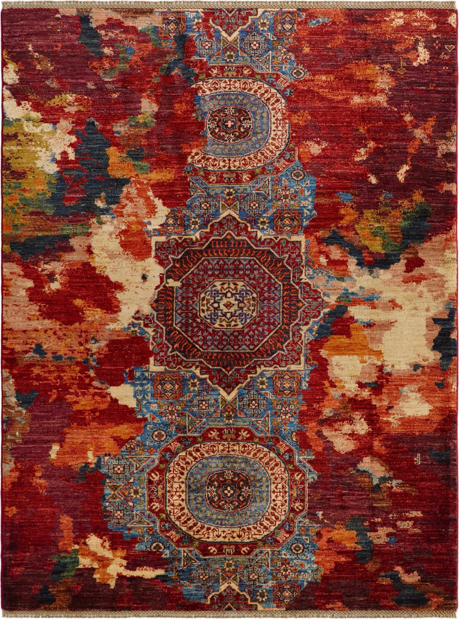 5' 1 x 6' 8 Hand Knotted Mamluk Ziegler Rug