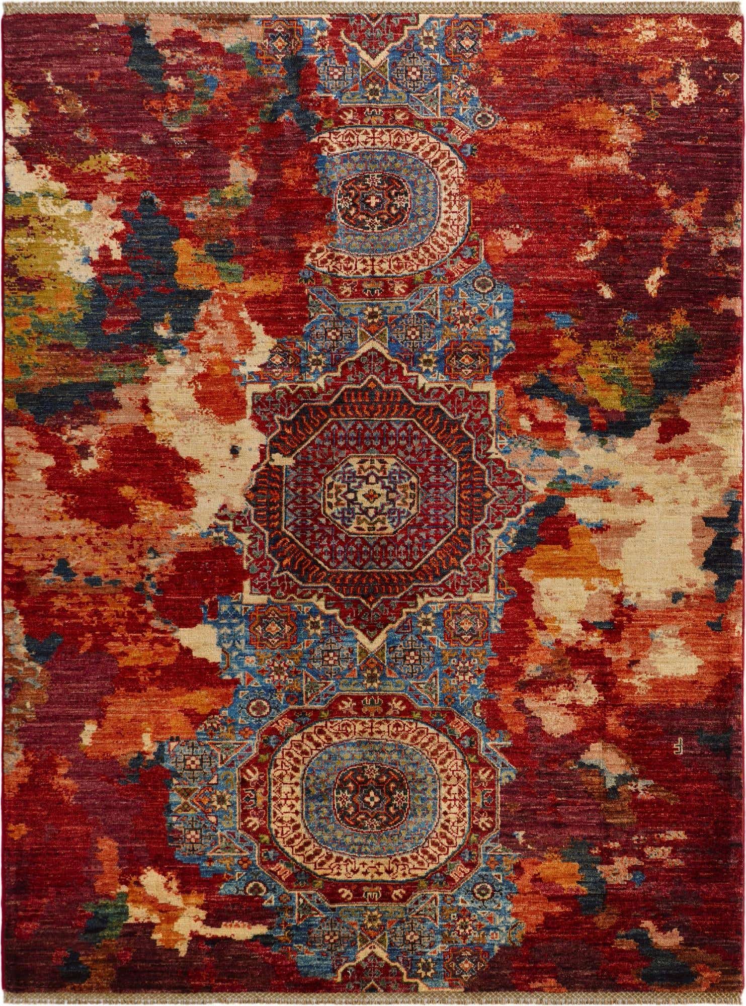 5' 1 x 6' 8 Hand Knotted Mamluk Ziegler Rug