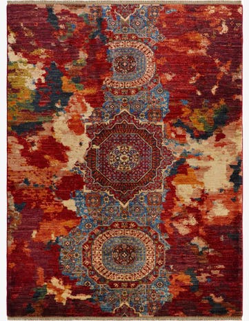 5' 1 x 6' 8 Hand Knotted Mamluk Ziegler Rug
