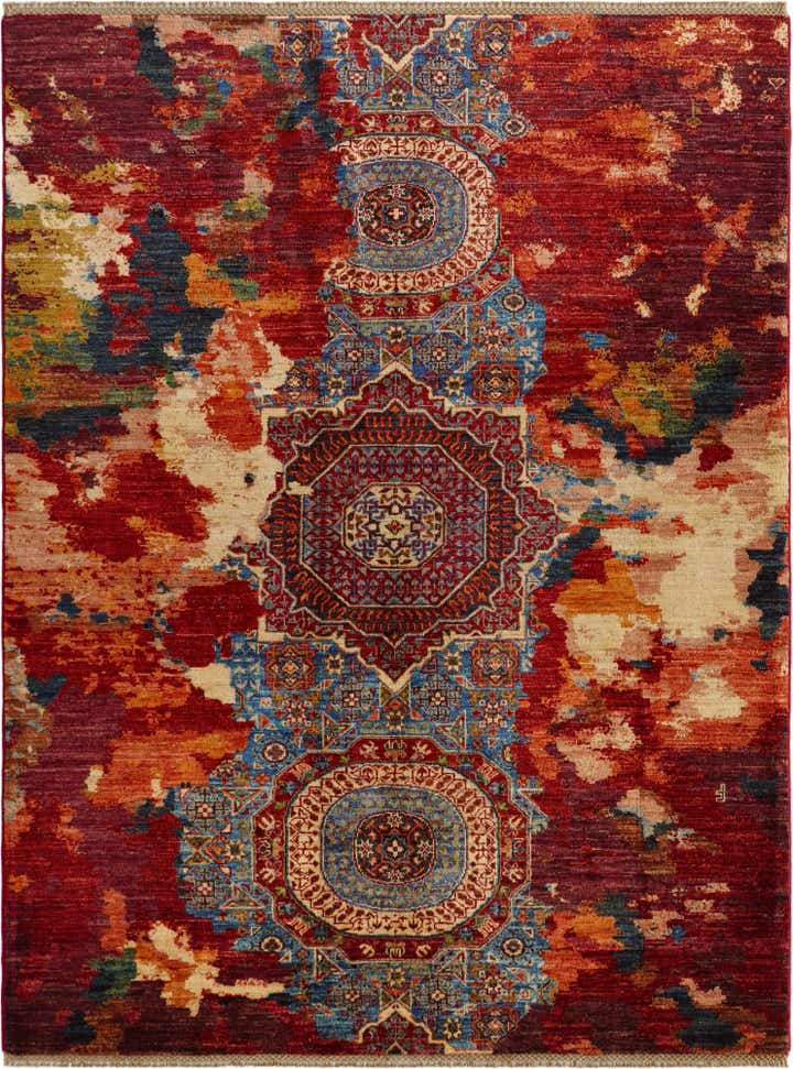 5' 1 x 6' 8 Hand Knotted Mamluk Ziegler Rug