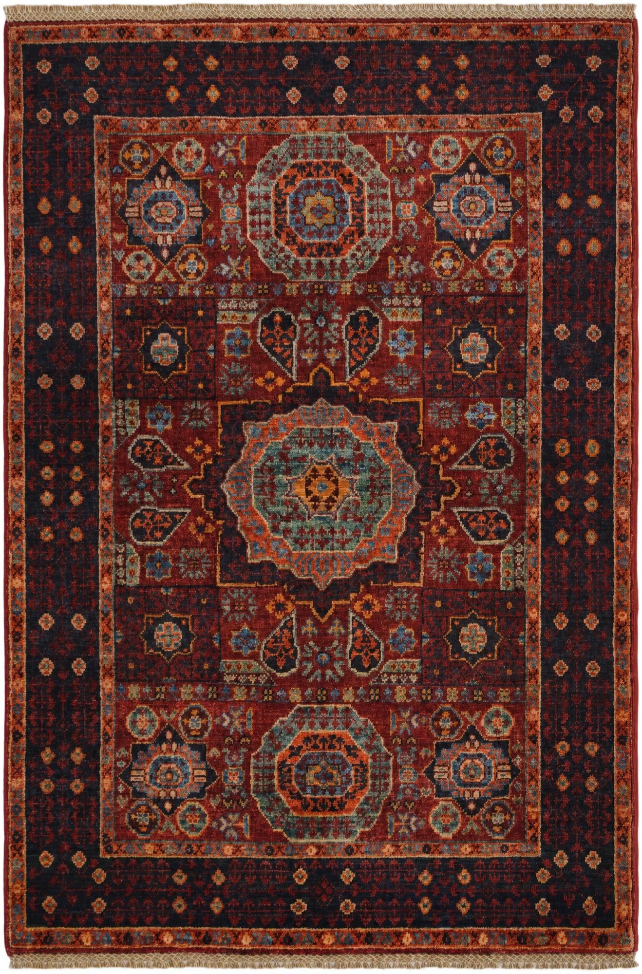 3' 4 x 5' Hand Knotted Mamluk Ziegler Rug