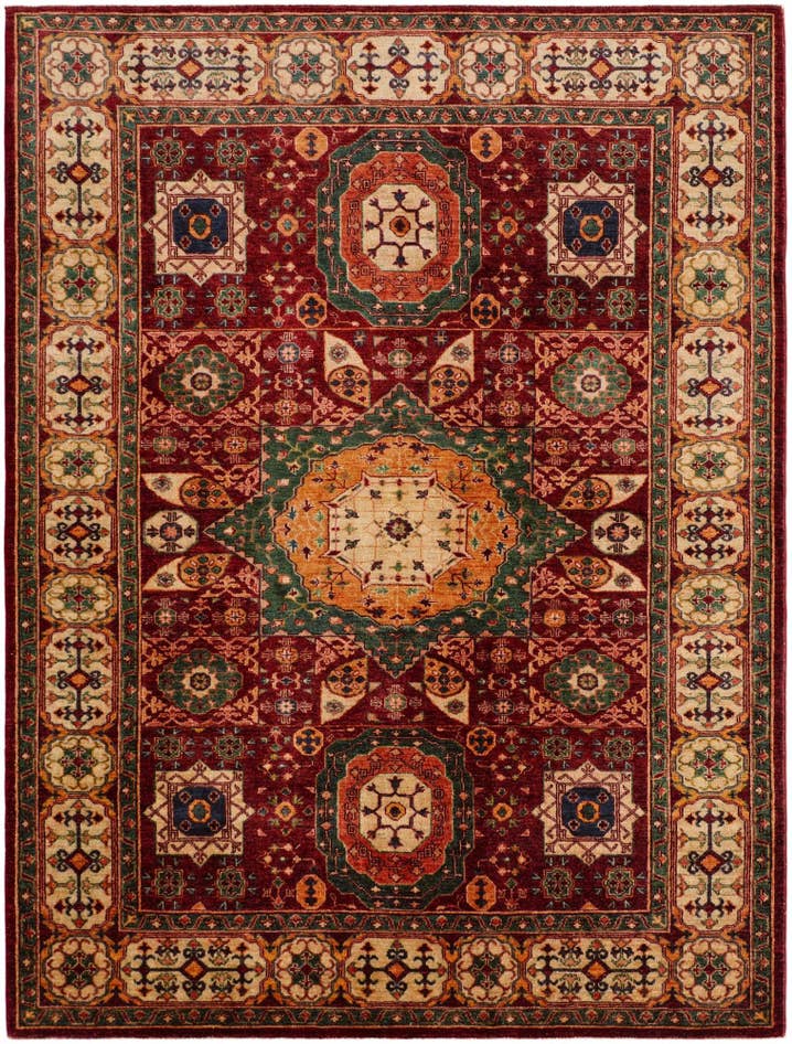 Detail image of 190cm x 250cm anudado a mano Mamluk Ziegler Alfombra