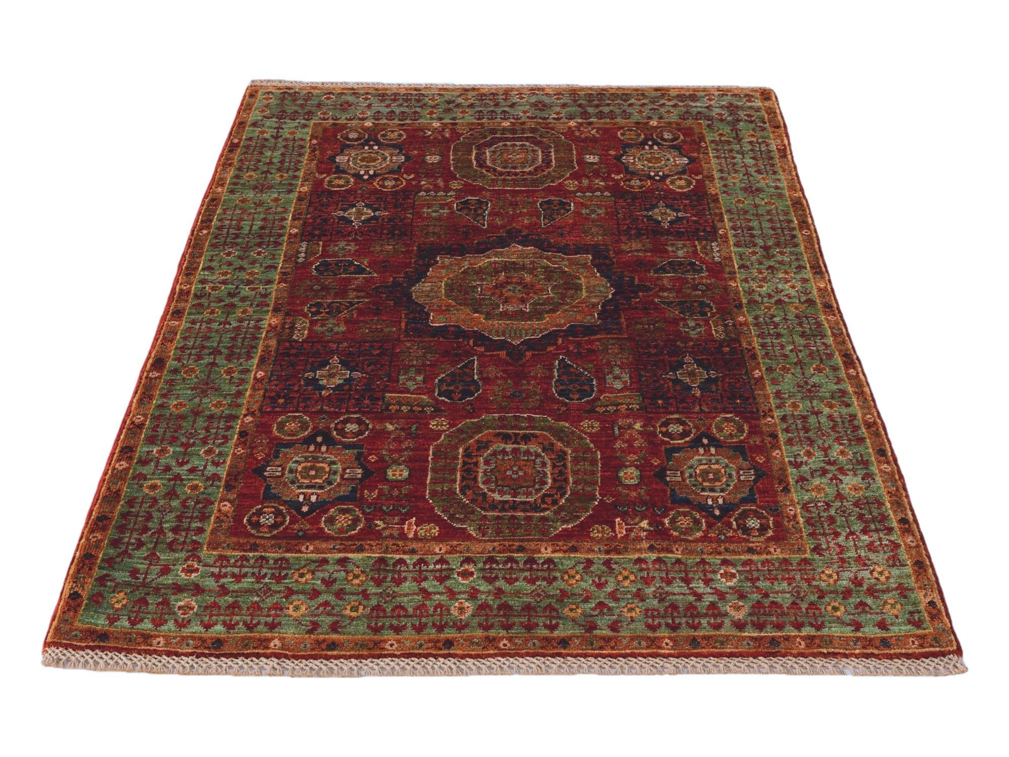 3' 7 x 5' 2 Hand Knotted Mamluk Ziegler Rug