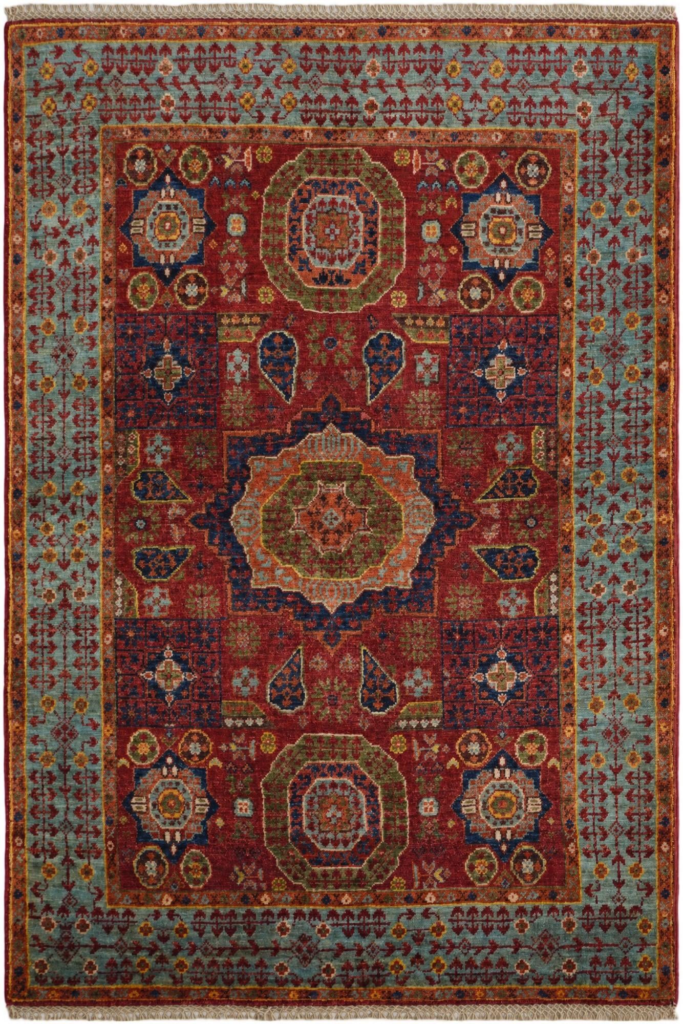 3' 7 x 5' 2 Hand Knotted Mamluk Ziegler Rug