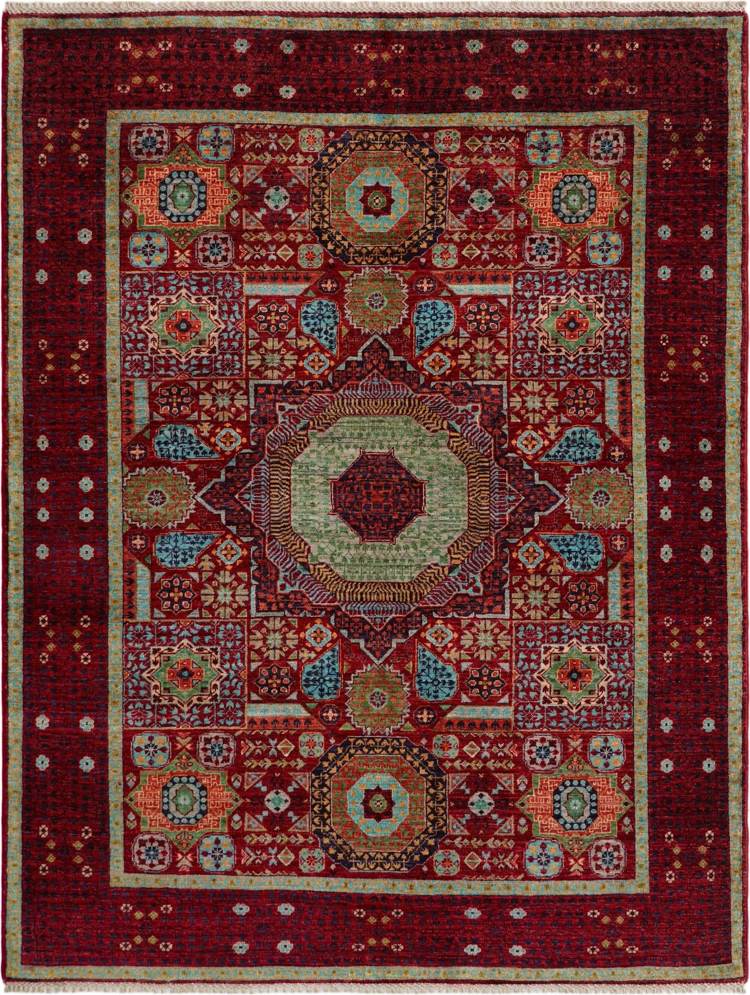 4' 11 x 6' 5 Hand Knotted Mamluk Ziegler Rug