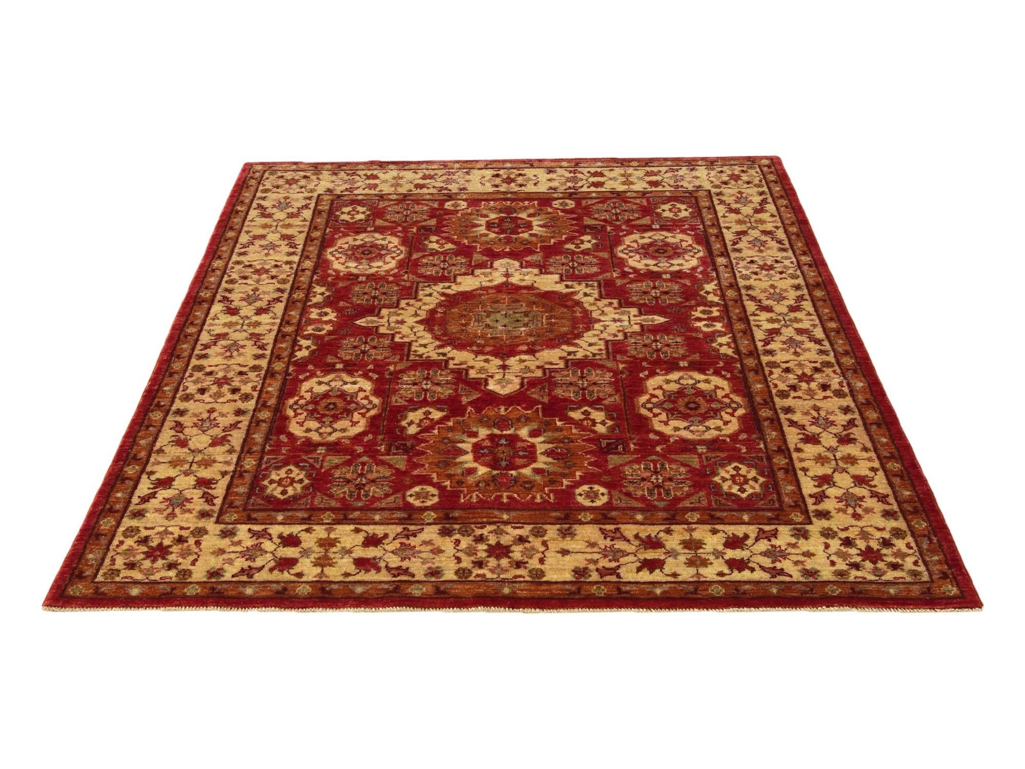 4' 11 x 6' 7 Hand Knotted Mamluk Ziegler Rug