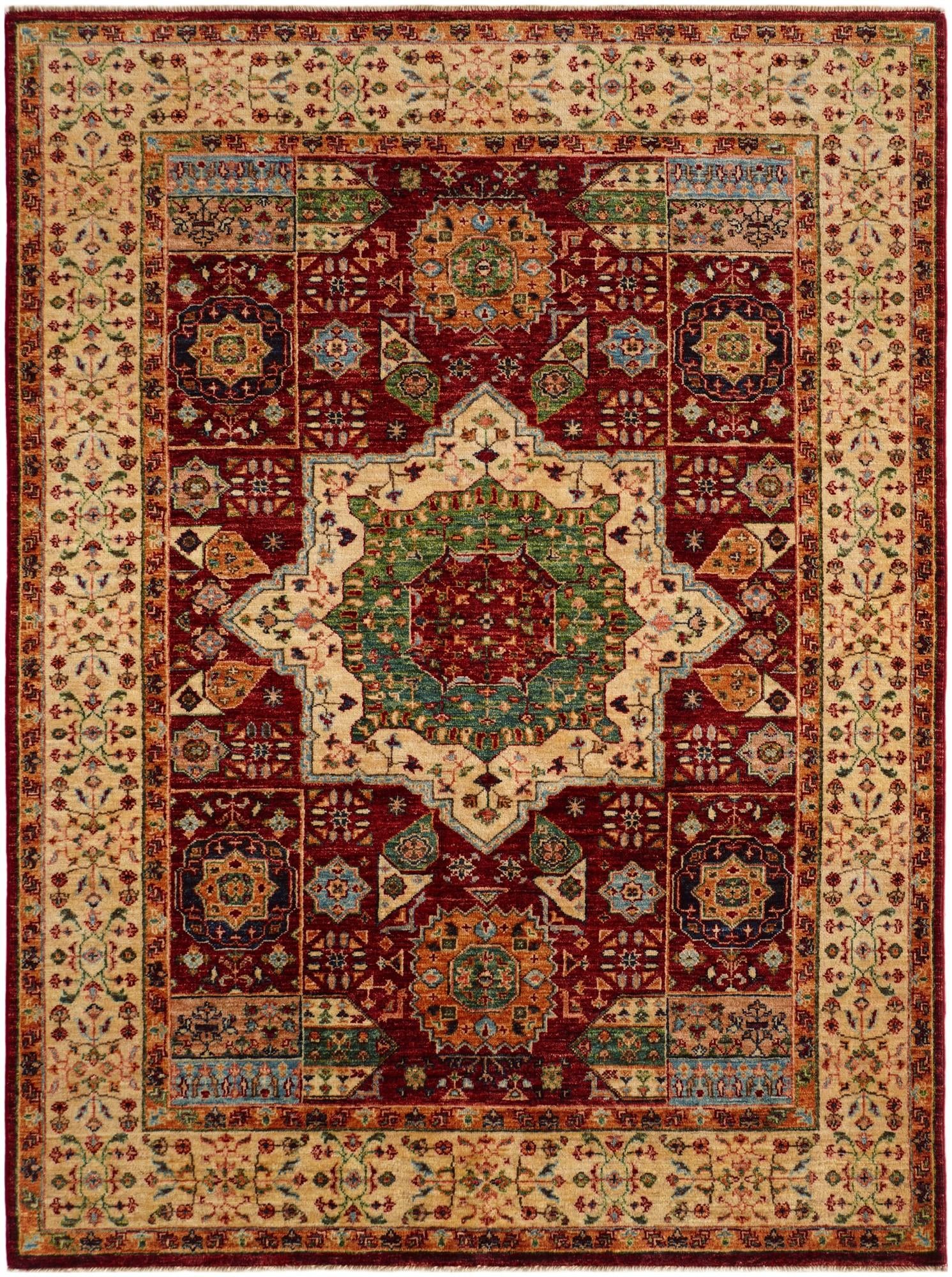 4' 11 x 6' 8 Hand Knotted Mamluk Ziegler Rug
