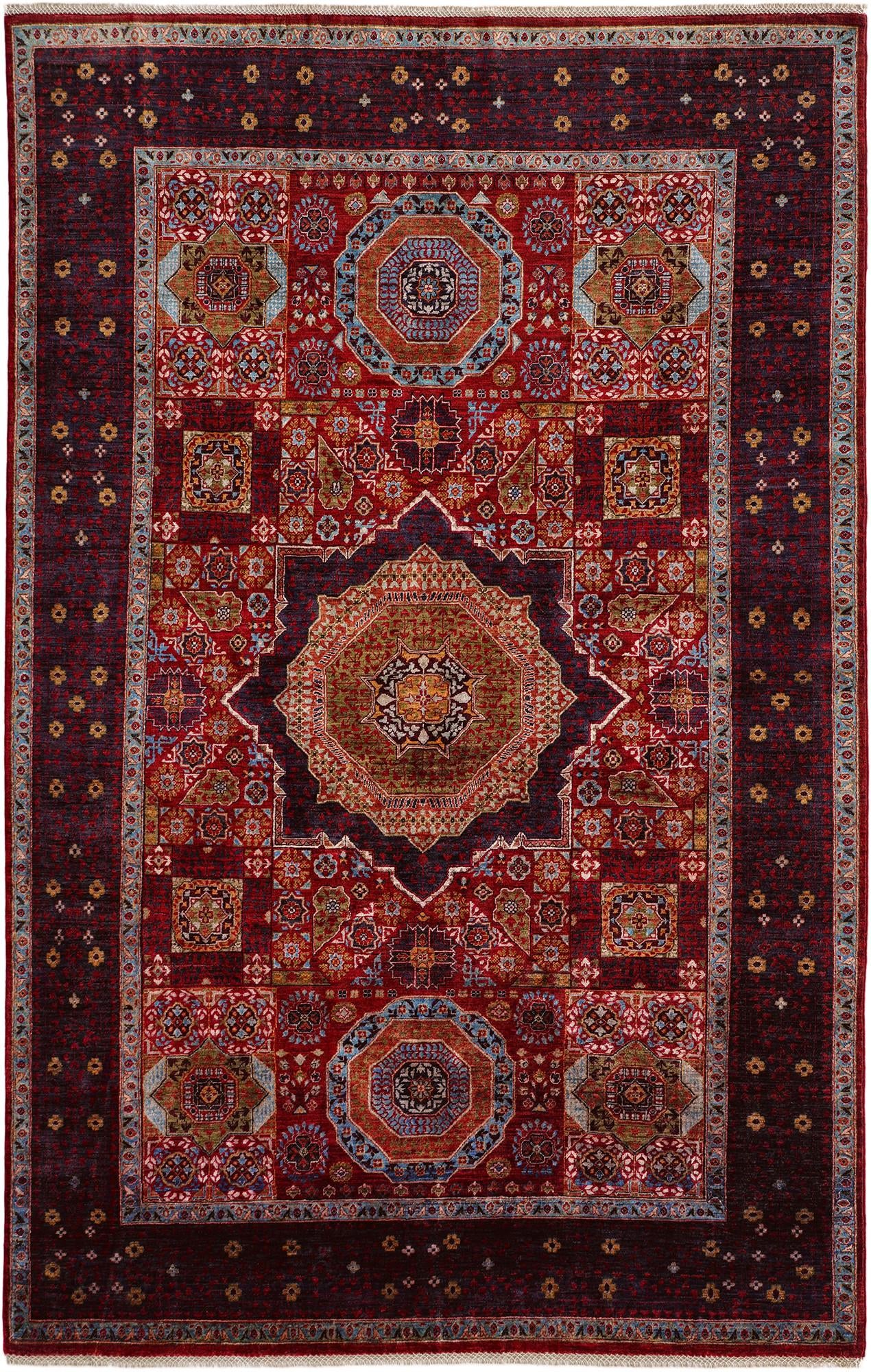 180cm x 275cm Hand Knotted Mamluk Ziegler Rug