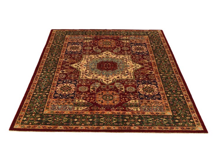 Detail image of 5' 10 x 8' Hand Knotted Mamluk Ziegler Rug