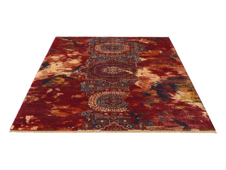 Detail image of 5' 8 x 8' Hand Knotted Mamluk Ziegler Rug