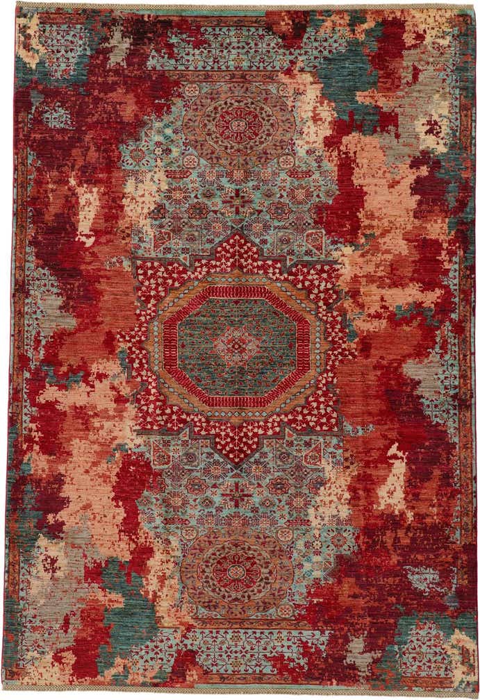 6' 8 x 9' 7 Hand Knotted Mamluk Ziegler Rug