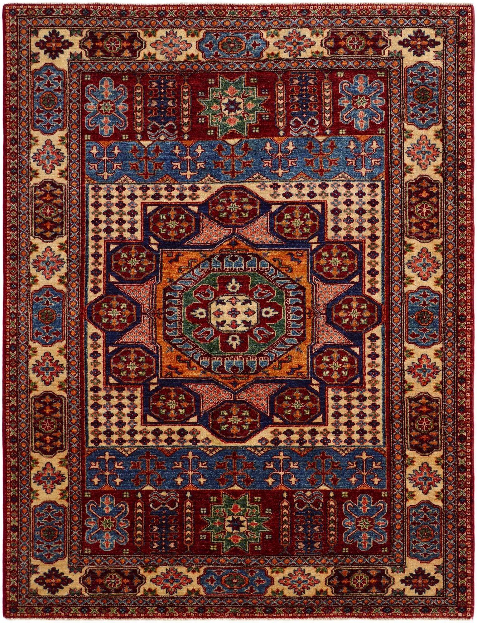 4' 11 x 6' 5 Hand Knotted Mamluk Ziegler Rug