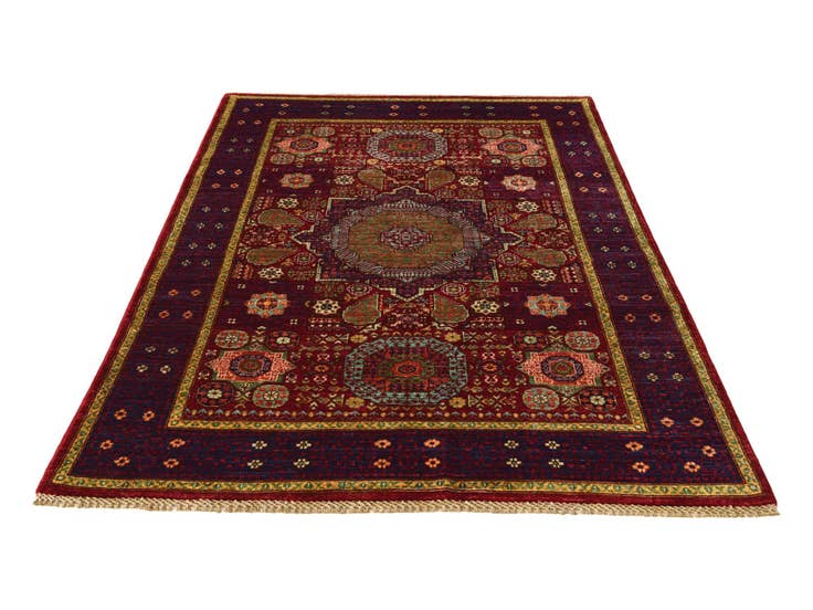 Detail image of 4' 1 x 6' 2 Hand Knotted Mamluk Ziegler Rug