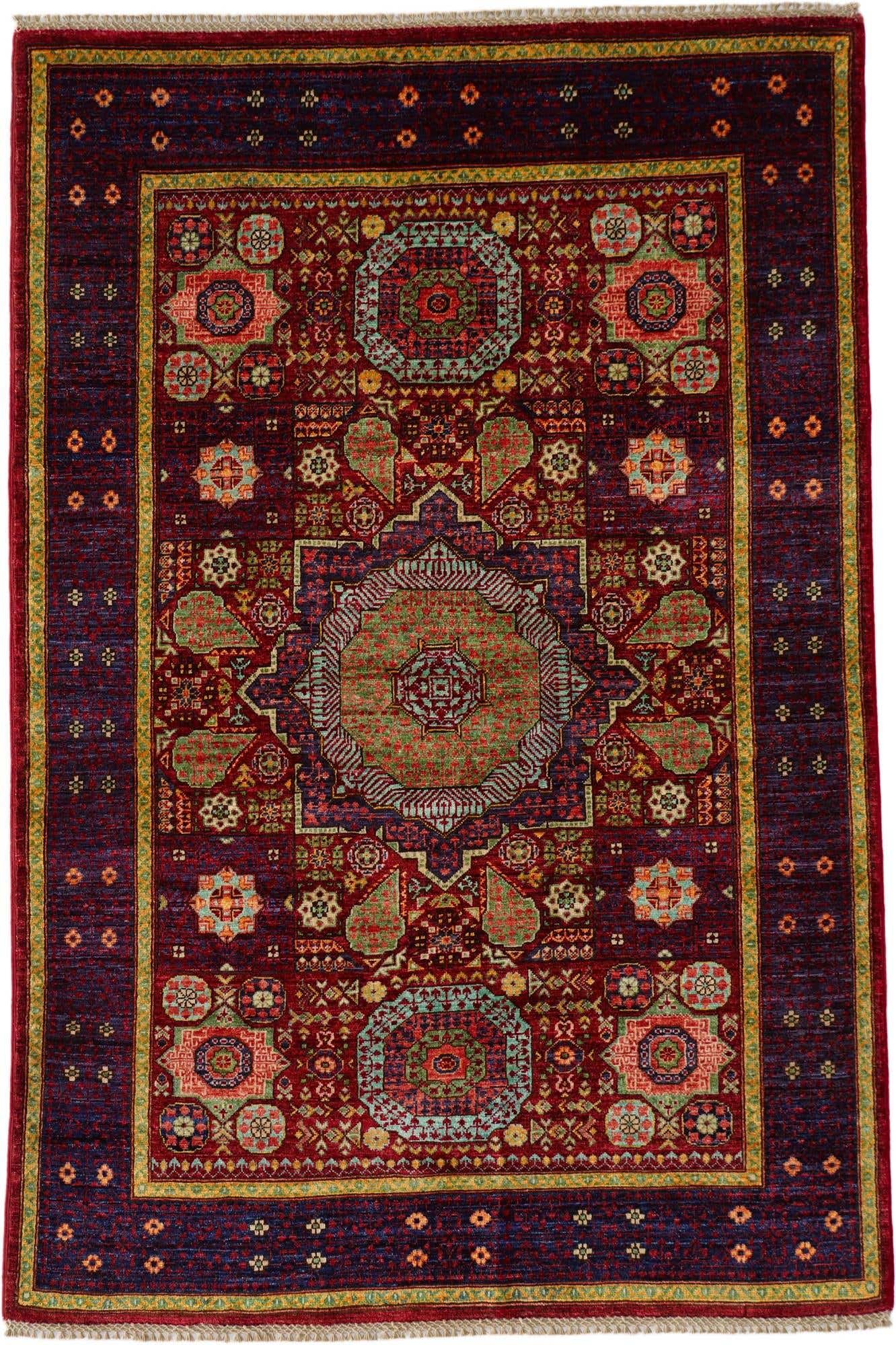 4' 1 x 6' 2 Hand Knotted Mamluk Ziegler Rug