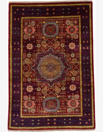 4' 1 x 6' 2 Hand Knotted Mamluk Ziegler Rug