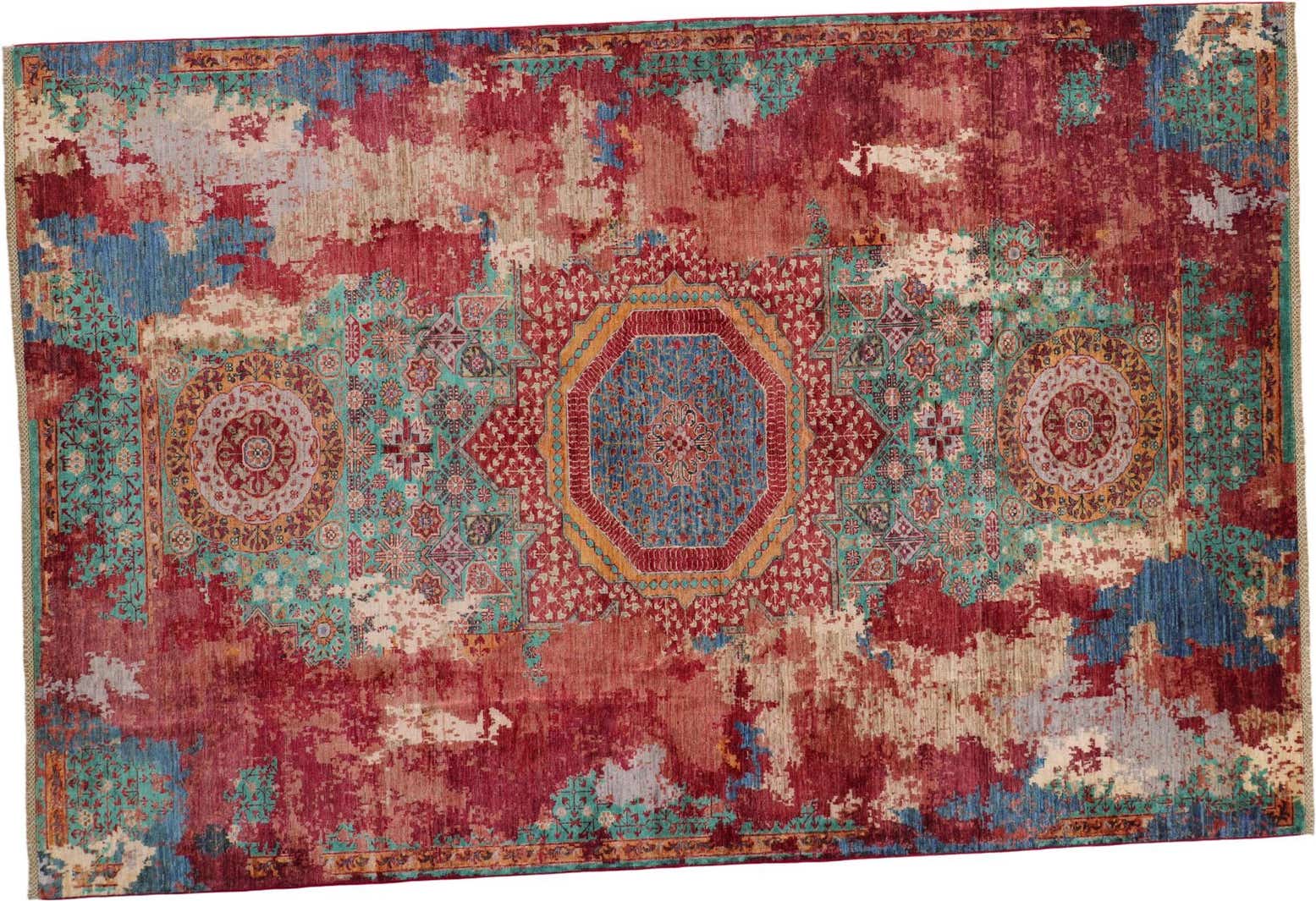6' 11 x 10' 2 Hand Knotted Mamluk Ziegler Rug