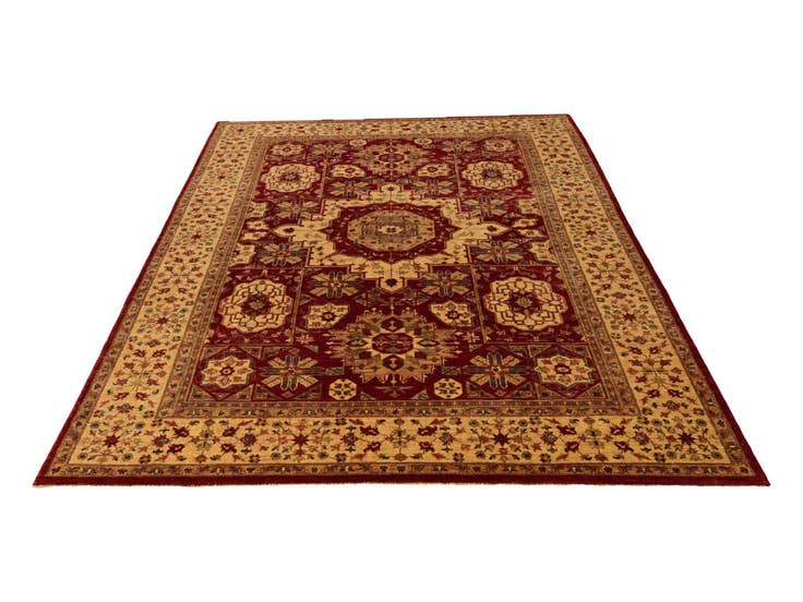 Detail image of 7' x 9' 8 Hand Knotted Mamluk Ziegler Rug