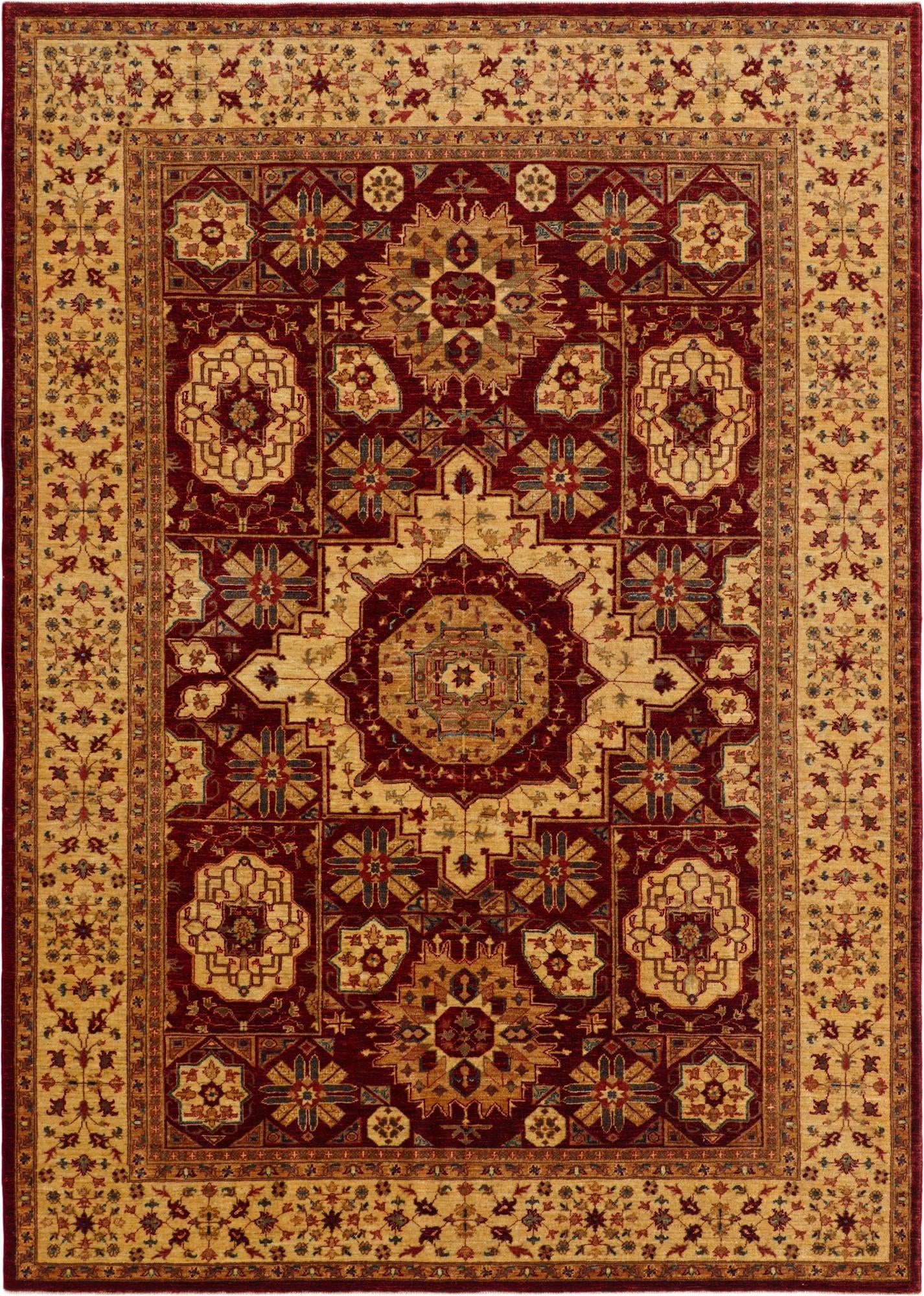 7' x 9' 8 Hand Knotted Mamluk Ziegler Rug