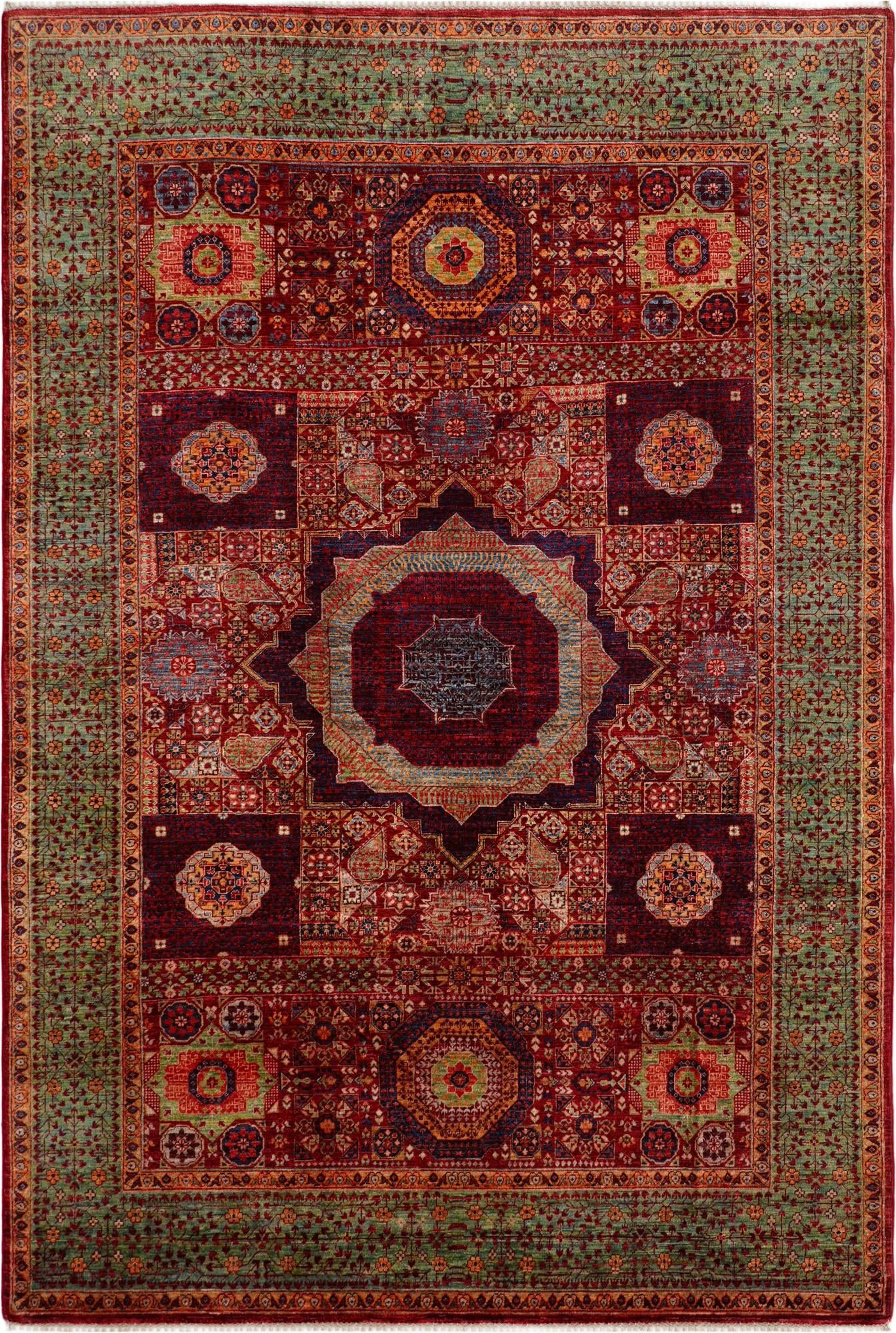 6' 6 x 9' 8 Hand Knotted Mamluk Ziegler Rug