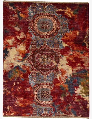 5' 2 x 6' 10 Hand Knotted Mamluk Ziegler Rug