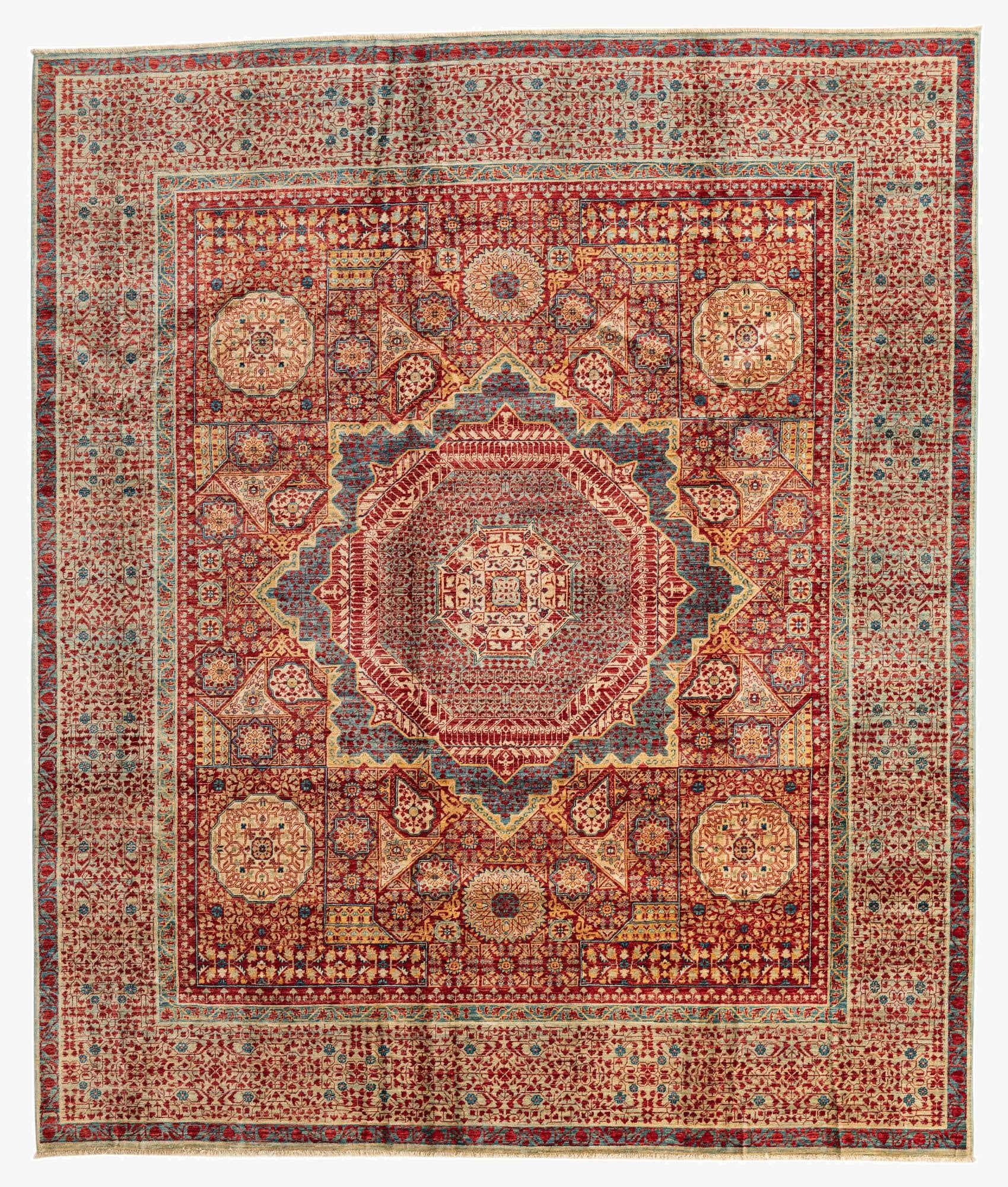 8' 3 x 9' 9  Hand Knotted Mamluk Ziegler Rug