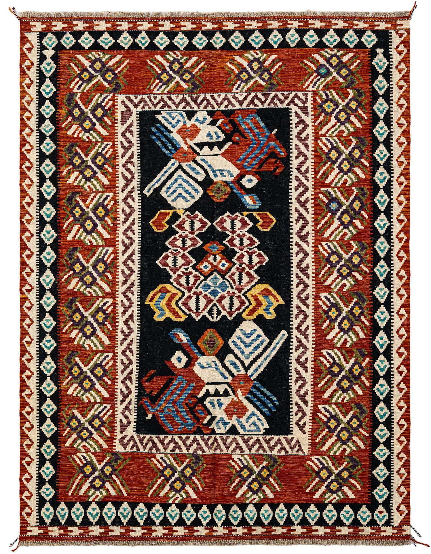 5' 2 x 6' 11 Hand Knotted Marok Kilim Rug