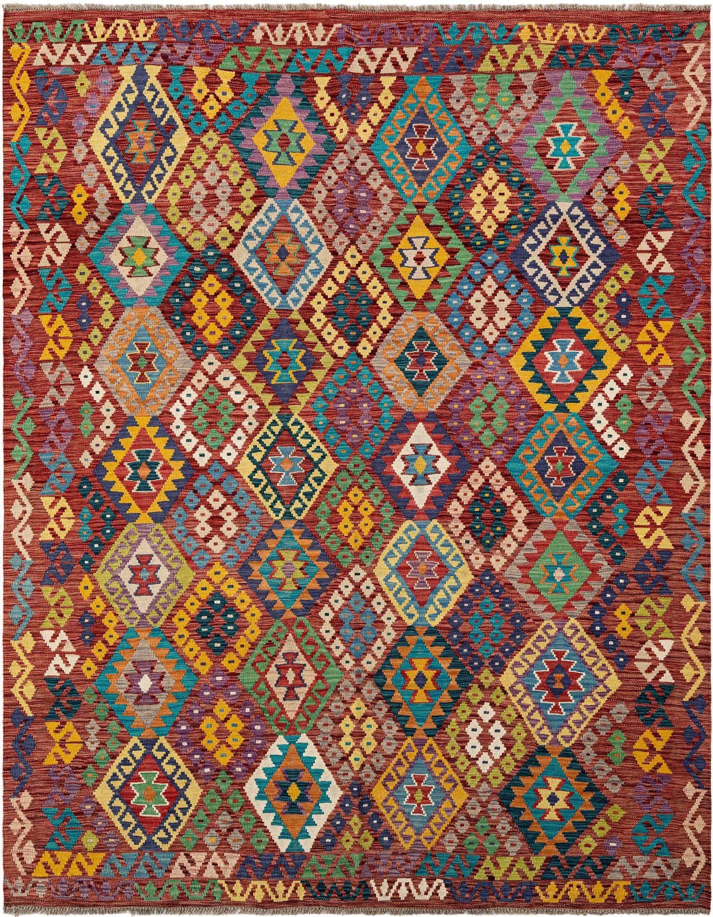 7' 1 x 9' 7 Hand Knotted Marok Kilim Rug