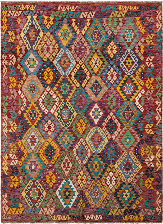 Detail image of 7' 1 x 9' 7 Hand Knotted Marok Kilim Rug