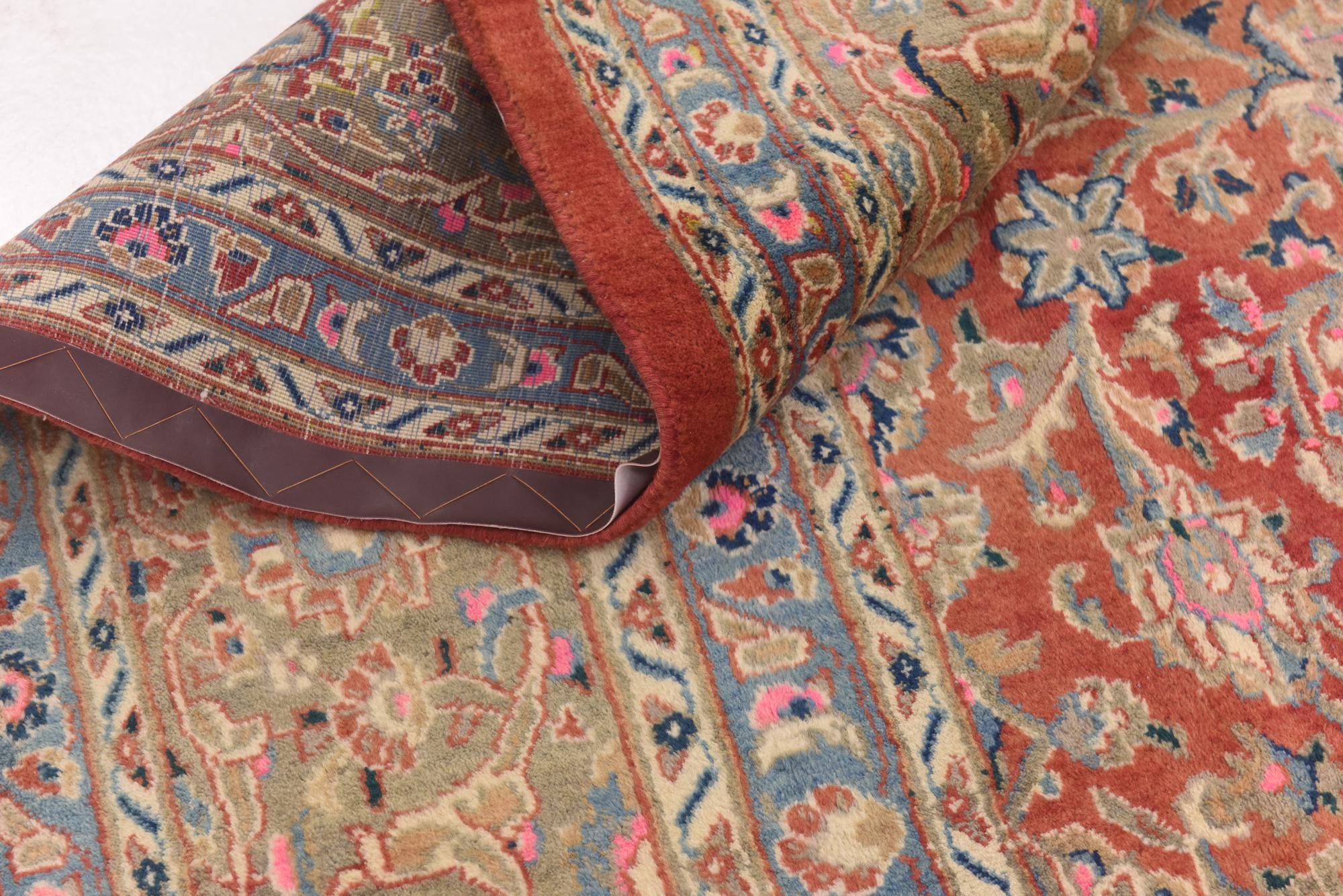 9' 8 x 13' Hand Knotted Mashad Persian Wool Rug