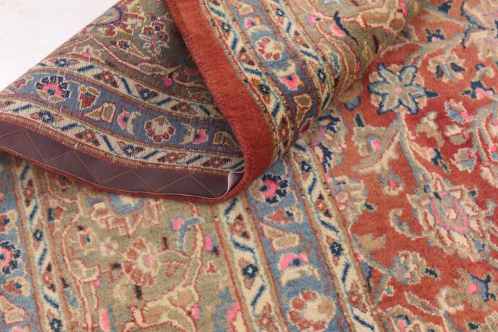 9' 8 x 13' Hand Knotted Mashad Persian Wool Rug