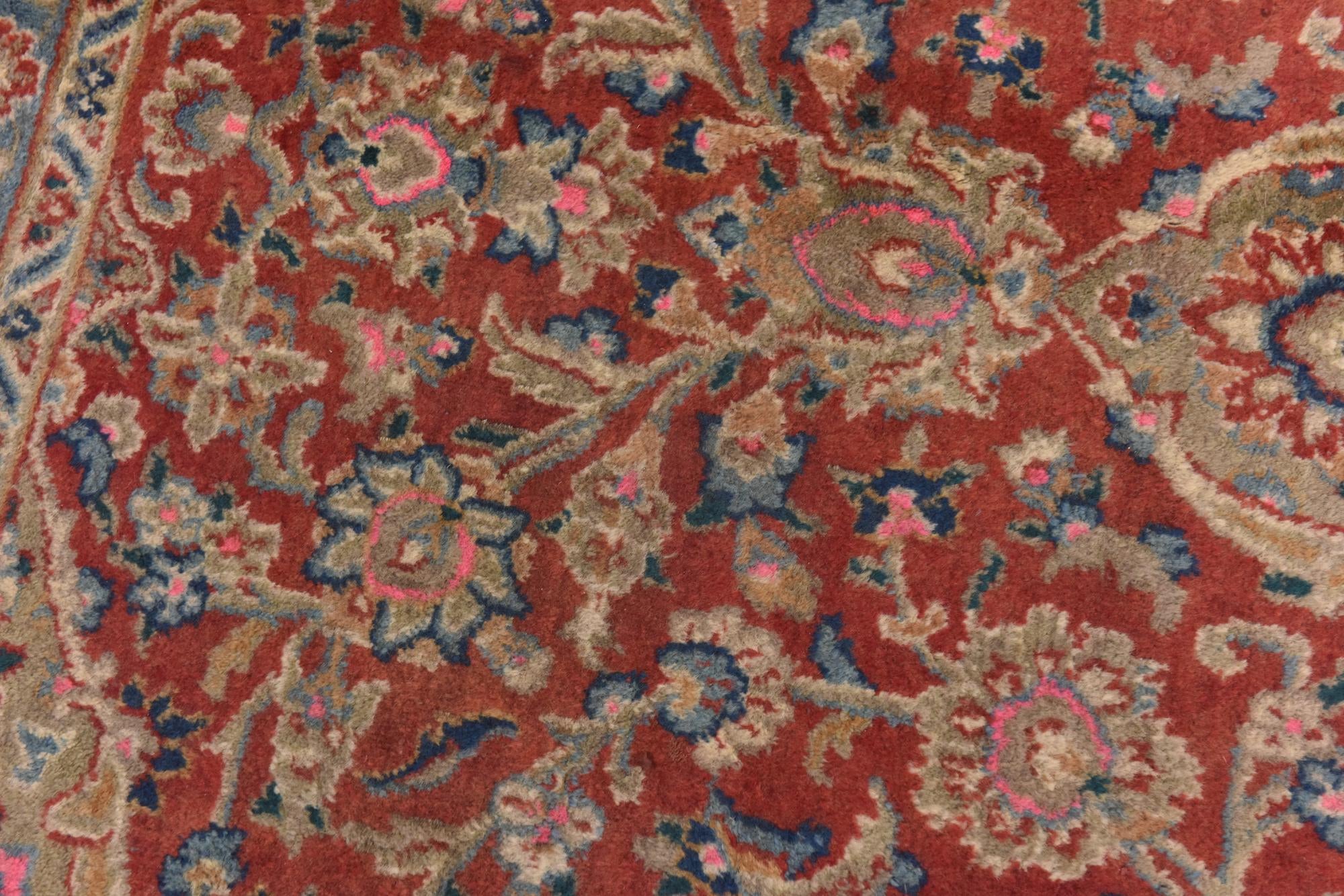 9' 8 x 13' Hand Knotted Mashad Persian Wool Rug