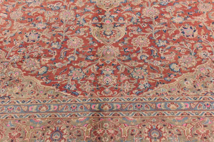 9' 8 x 13' Hand Knotted Mashad Persian Wool Rug