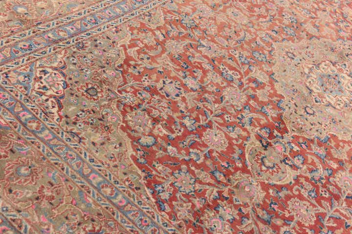 9' 8 x 13' Hand Knotted Mashad Persian Wool Rug